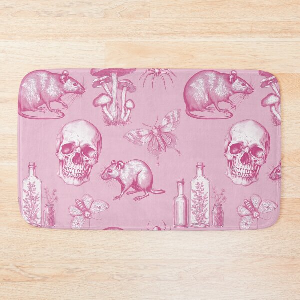 Item preview, Rats and Skull Pink Pastel Pattern for Summerween and Halloween designed and sold by CanisArtStudio.