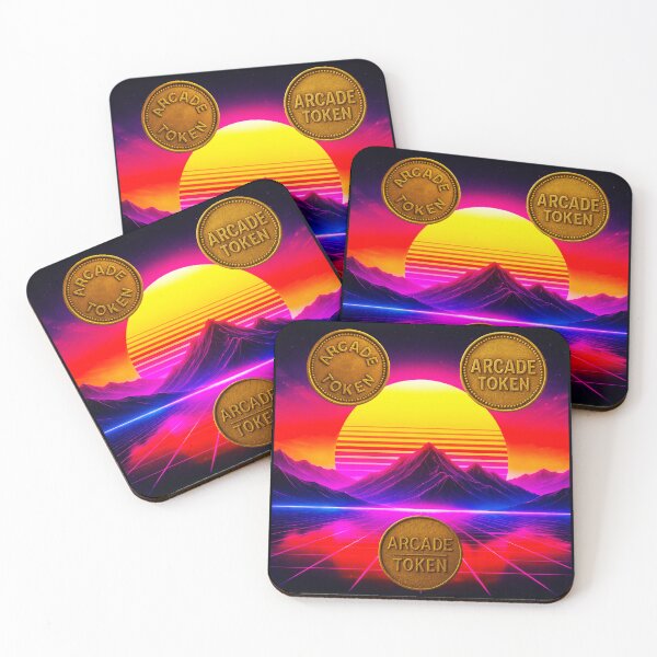 Item preview, ❇️ INSERT COIN TO CONTINUE COLLECTION ❇️ -  Arcade Token – Sunset Horizon Edition V1 designed and sold by WheelieGdArt.