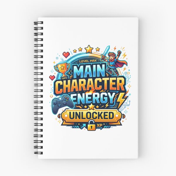 Item preview, Main Character Energy Unlocked - Retro Gamer Pixel Art Design designed and sold by LevelUpLad.