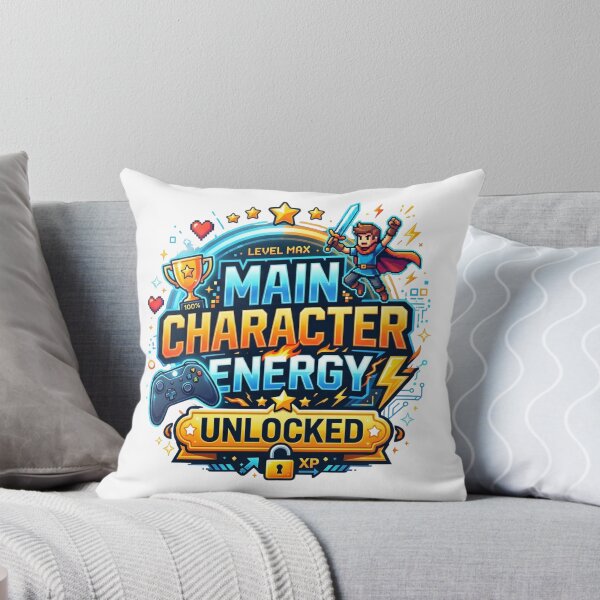 Item preview, Main Character Energy Unlocked - Retro Gamer Pixel Art Design designed and sold by LevelUpLad.