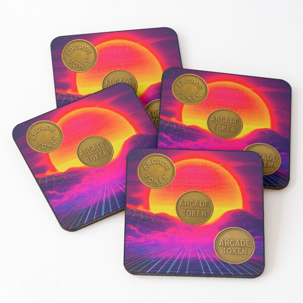 Item preview, ❇️ INSERT COIN TO CONTINUE COLLECTION ❇️ -  Arcade Token – Sunset Horizon Edition v2 designed and sold by WheelieGdArt.