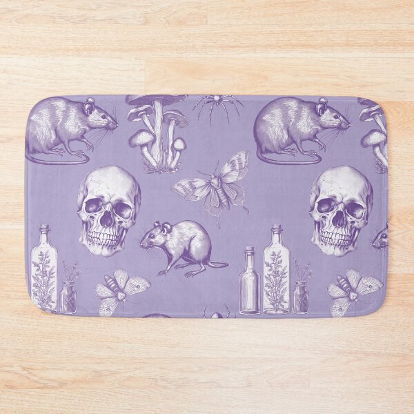 Item preview, Rat and Skull Light Gothic Pastel Purple Pattern for Halloween and Summerween  designed and sold by CanisArtStudio.