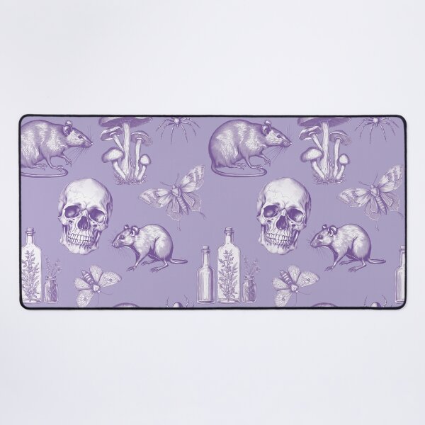 Item preview, Rat and Skull Light Gothic Pastel Purple Pattern for Halloween and Summerween designed and sold by CanisArtStudio.