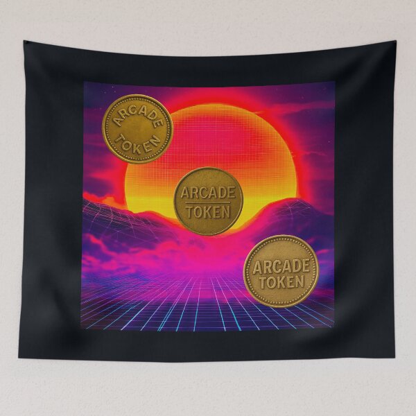 Item preview, ❇️ INSERT COIN TO CONTINUE COLLECTION ❇️ -  Arcade Token – Sunset Horizon Edition v2 designed and sold by WheelieGdArt.