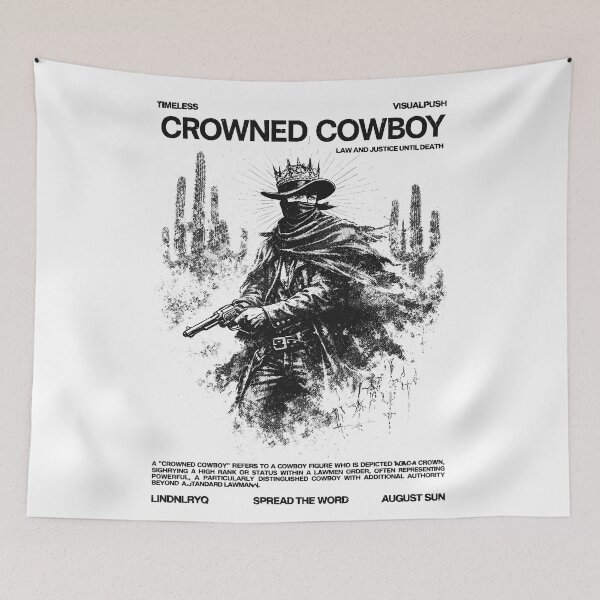 Item preview, Crowned Cowboy Law And Justice Text Poster designed and sold by Matinez Pink.