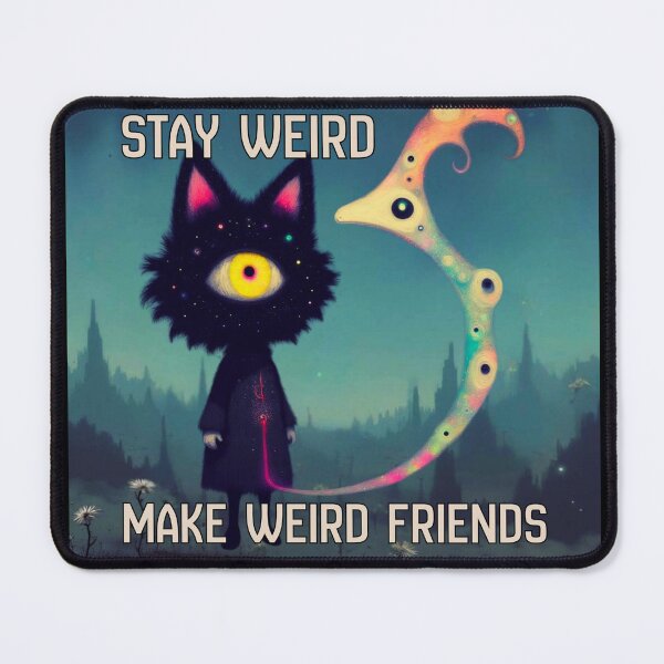 Item preview, Stay Weird, Make Weird Friends. Whimsical fun. designed and sold by Wrybird.