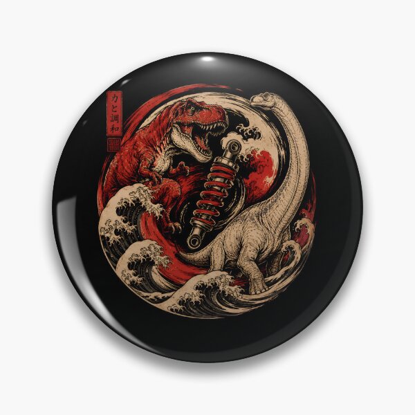 Item preview, JDM Dinosaur Yin Yang Ukiyo-e Wave Japanese Art designed and sold by PreeCha Art & Co..