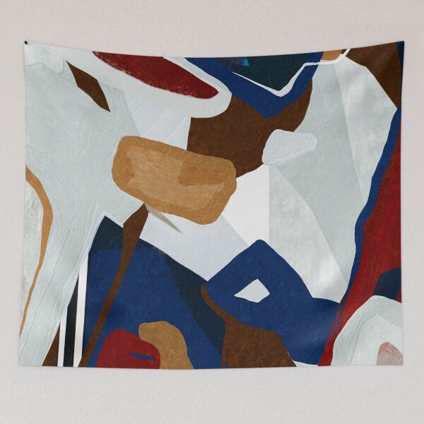 Item preview, Navy Ochre Mosaic  designed and sold by Artpiphany.