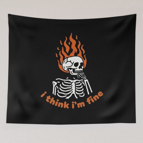 Item preview, Skeleton One Fire I Think I'm Fine designed and sold by Gkinoki.