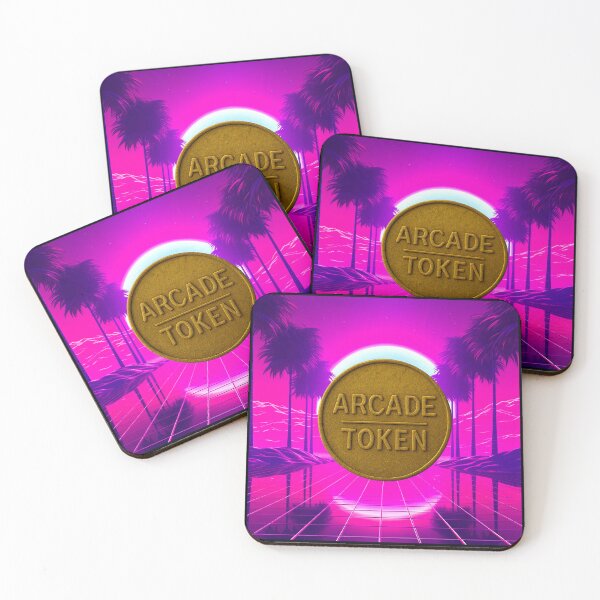Item preview, ❇️ INSERT COIN TO CONTINUE COLLECTION ❇️ -  Arcade Token – Sunset Horizon Edition v5 designed and sold by WheelieGdArt.