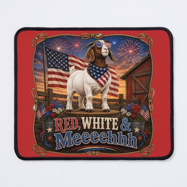Item preview, Red, White & Meeeehhh | Patriotic Boer Goat Shirt designed and sold by PralinePeacock.