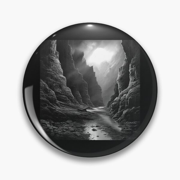 Item preview, Moonlit Canyon River in Black and White designed and sold by inkoutninja.