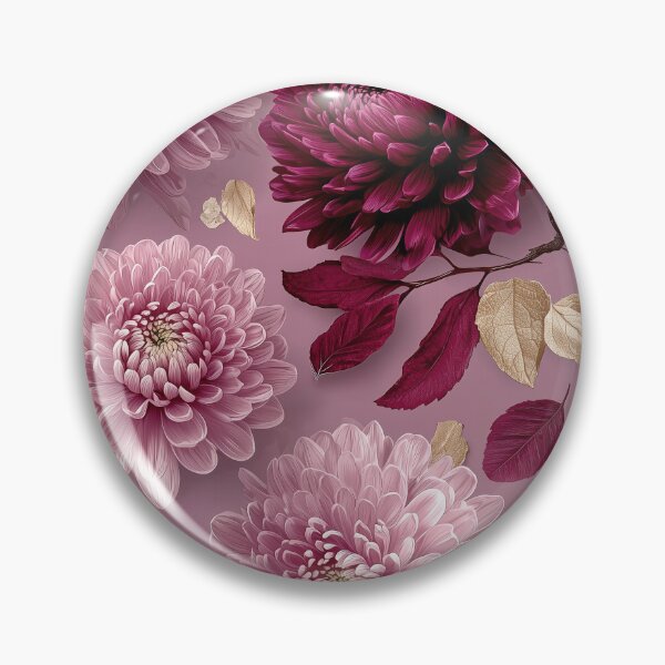 Item preview, Elegant Mauve Chrysanthemum and Feather Pattern designed and sold by colorful-white.