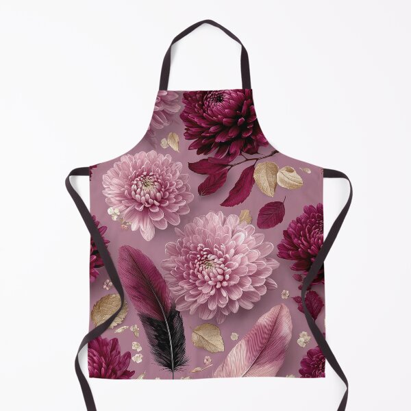 Item preview, Elegant Mauve Chrysanthemum and Feather Pattern designed and sold by colorful-white.