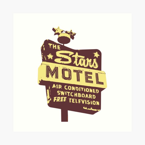 Seeing Stars ... Motel ... (brown) Art Print