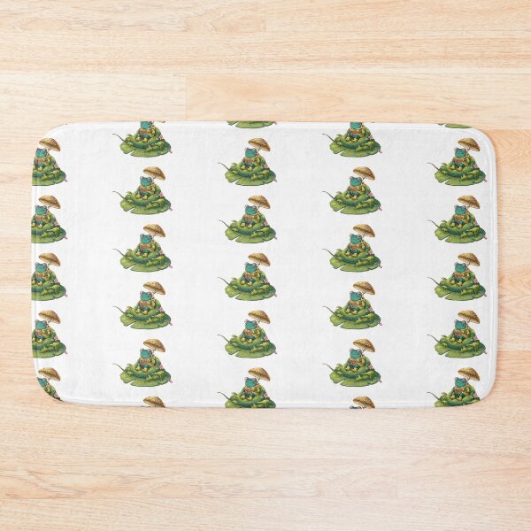 Item preview, Teal Frog with Glasses on Moss Armchair - Kawaii Reader designed and sold by AidaAviles.