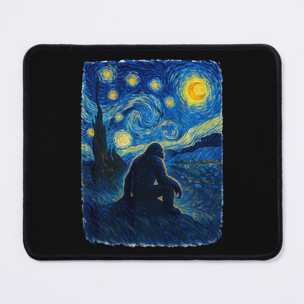 Item preview, Bigfoot Starry Night Sasquatch Van Gogh Sky Painting Style  designed and sold by Littermin.