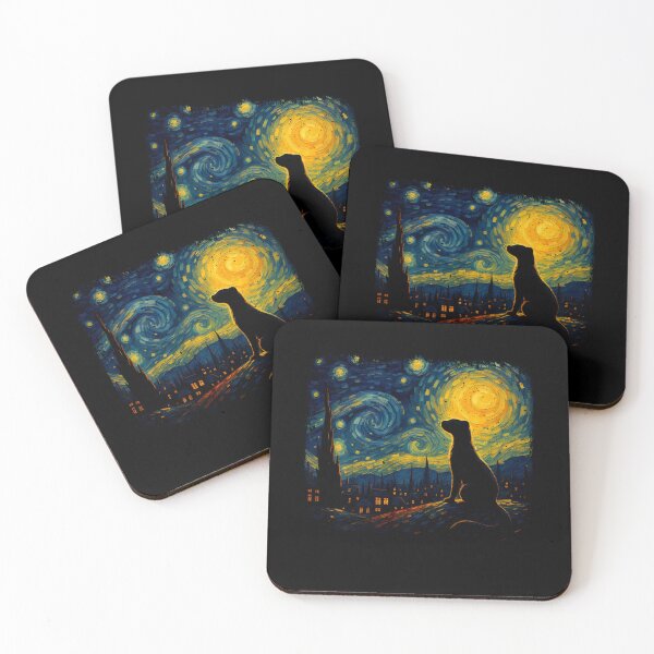 Item preview, Ferret Starry Night Van Gogh Art designed and sold by Littermin.