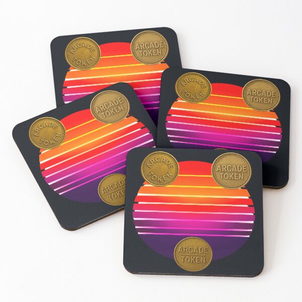 Item preview, ❇️ INSERT COIN TO CONTINUE COLLECTION ❇️ -  Arcade Token – Neon Horizon Edition v2 designed and sold by WheelieGdArt.