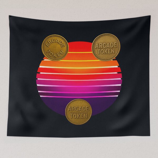 Item preview, ❇️ INSERT COIN TO CONTINUE COLLECTION ❇️ -  Arcade Token – Neon Horizon Edition v2 designed and sold by WheelieGdArt.