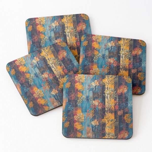 Item preview, Autumnal Stripe: Abstract Floral & Vertical Brushwork Pattern designed and sold by LiveLearnCreate.