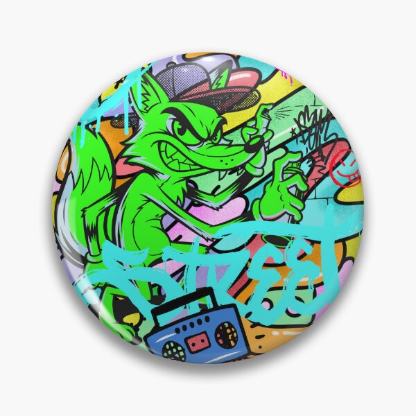 Item preview, Urban Hip Hop Green Fox Graffiti Art designed and sold by rich-moda.
