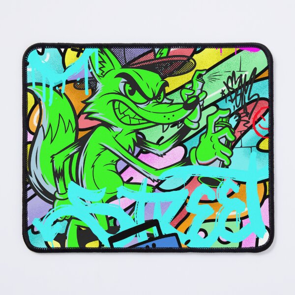 Item preview, Urban Hip Hop Green Fox Graffiti Art designed and sold by rich-moda.