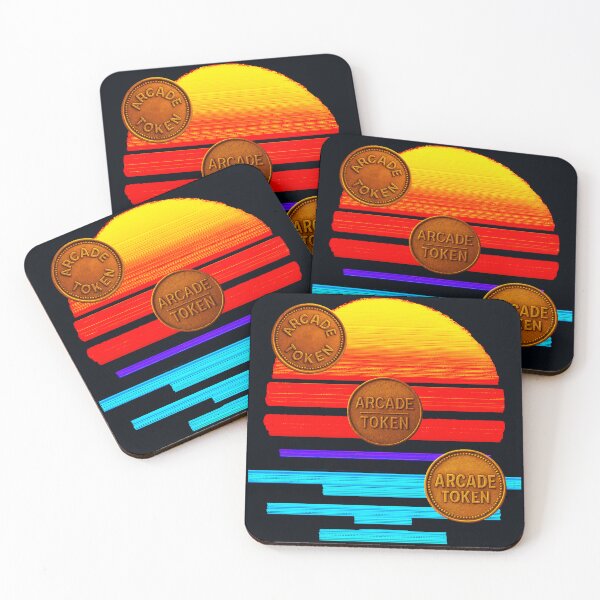 Item preview, ❇️ INSERT COIN TO CONTINUE COLLECTION ❇️ -  Arcade Token – Neon Horizon Edition v3 designed and sold by WheelieGdArt.