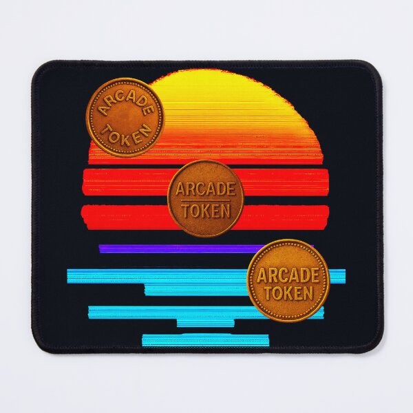 Item preview, ❇️ INSERT COIN TO CONTINUE COLLECTION ❇️ -  Arcade Token – Neon Horizon Edition v3 designed and sold by WheelieGdArt.