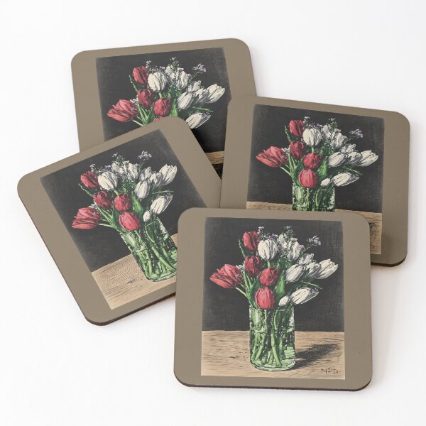 Item preview, Tulips: Red & White designed and sold by Eutrope d'Orange.