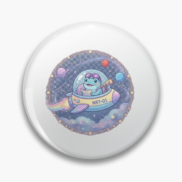 Item preview, Astronaut Frog in Space Rocket - Kawaii Sticker designed and sold by AidaAviles.
