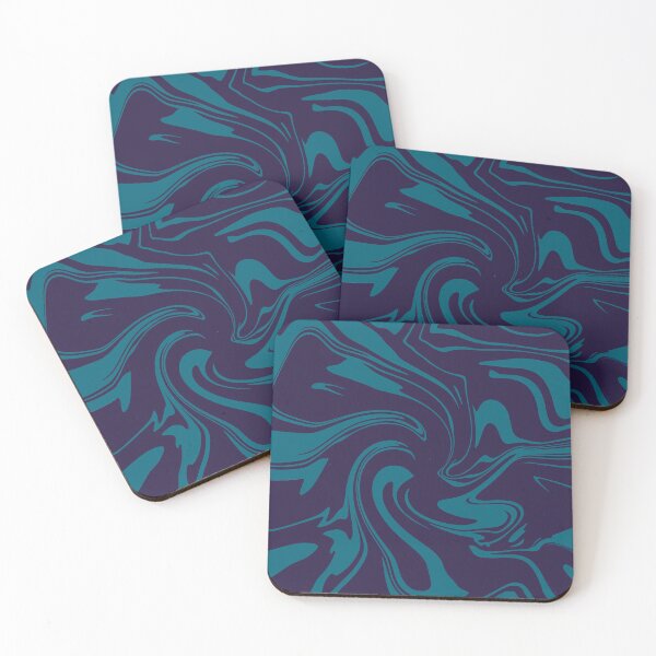 Aperçu de l'œuvre Deep Oceanic Flow - Navy Blue Abstract Swirl créée et vendue par CaramelCo.