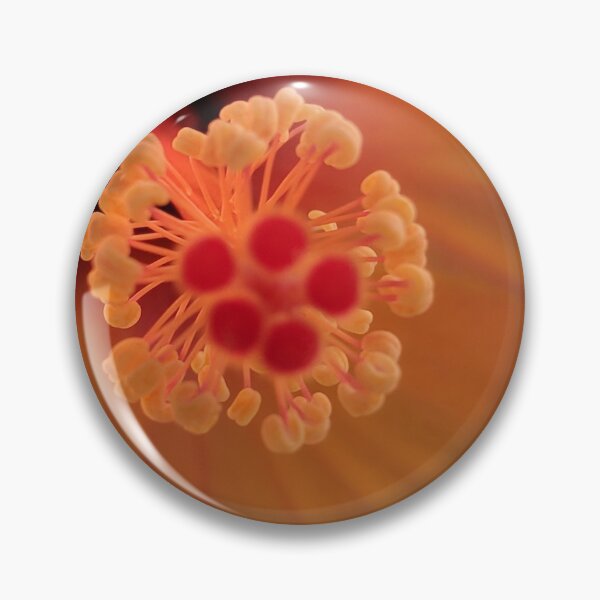 Item preview, Fiery Geometry: Orange Hibiscus Stigma Macro designed and sold by flowerpics714.