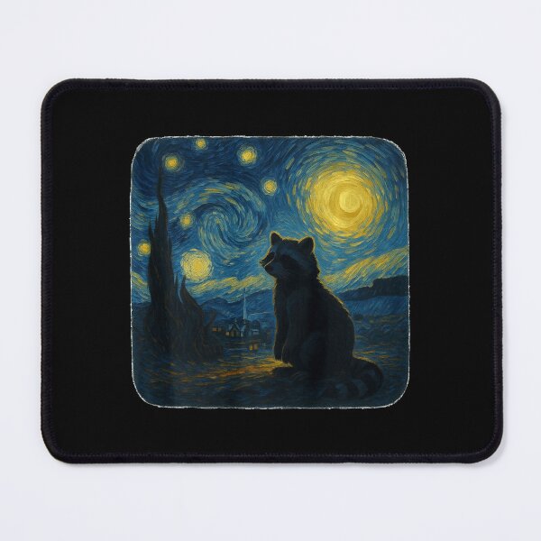 Item preview, Starry Night Van Gogh Retro Raccoon Funny Graphic designed and sold by Littermin.
