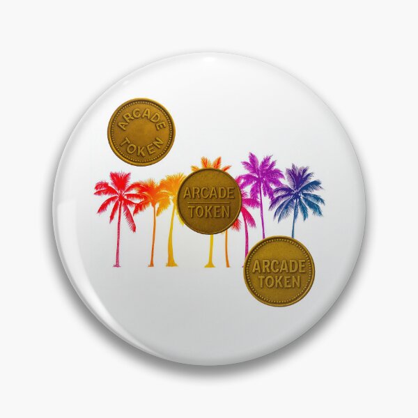 Item preview, ❇️ INSERT COIN TO CONTINUE COLLECTION ❇️ -  Arcade Token – Palm Paradise Edition v1 designed and sold by WheelieGdArt.