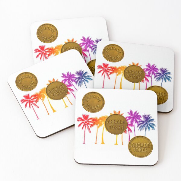 Item preview, ❇️ INSERT COIN TO CONTINUE COLLECTION ❇️ -  Arcade Token – Palm Paradise Edition v1 designed and sold by WheelieGdArt.