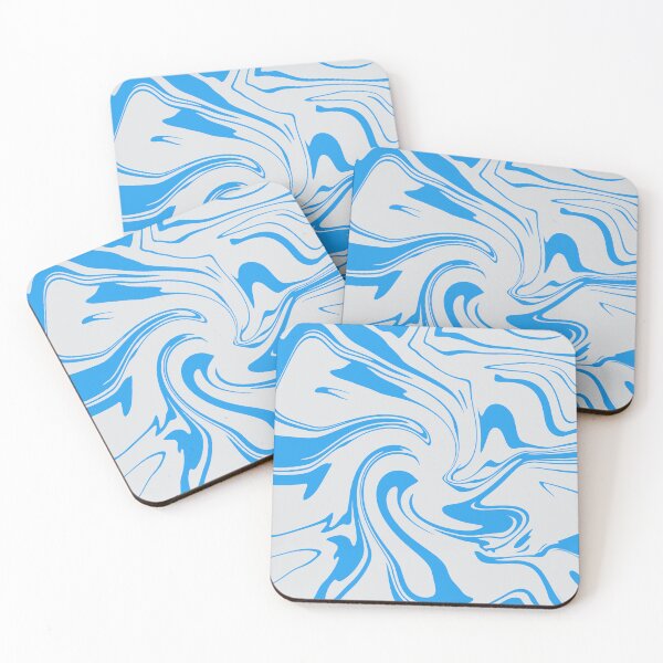 Aperçu de l'œuvre Light Blue Liquid Marble Abstract Fluid Swirl Art créée et vendue par CaramelCo.