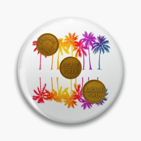 Item preview, ❇️ INSERT COIN TO CONTINUE COLLECTION ❇️ -  Arcade Token – Palm Paradise Edition v2 designed and sold by WheelieGdArt.