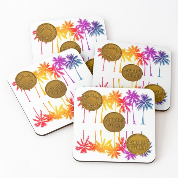 Item preview, ❇️ INSERT COIN TO CONTINUE COLLECTION ❇️ -  Arcade Token – Palm Paradise Edition v2 designed and sold by WheelieGdArt.