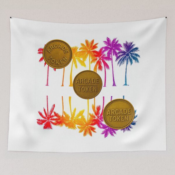 Item preview, ❇️ INSERT COIN TO CONTINUE COLLECTION ❇️ -  Arcade Token – Palm Paradise Edition v2 designed and sold by WheelieGdArt.