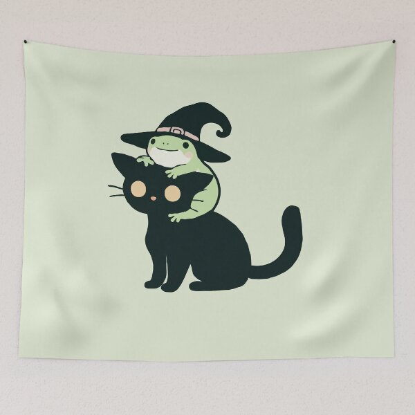 Item preview, Witch Frog And Cat designed and sold by Gkinoki.