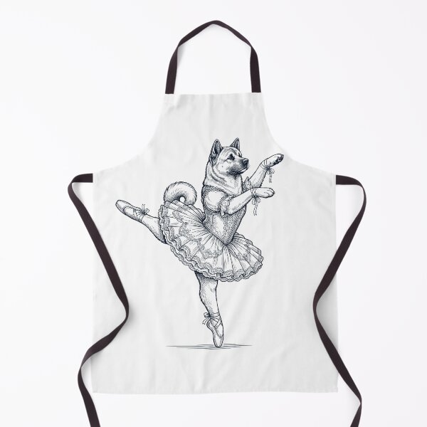 Aperçu de l'œuvre Akita vintage, danseuse de ballet, amoureuse des chiens créée et vendue par dian-rody-crest.