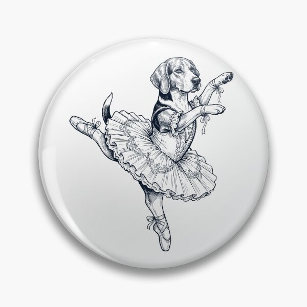 Artikelvorschau, Vintage American Foxhound Balletttänzerin Ballerina Hundeliebhaber entworfen und verkauft von dian-rody-crest.