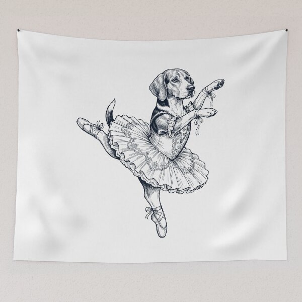 Item preview, Vintage American Foxhound Ballet Dancer Ballerina Dog Lover designed and sold by dian-rody-crest.