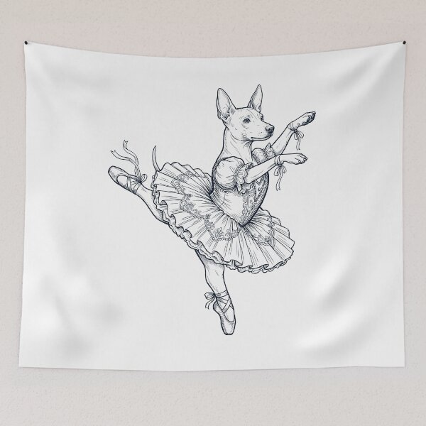Item preview, Vintage American Hairless Terrier Ballet Dancer Ballerina Dog Lover designed and sold by dian-rody-crest.