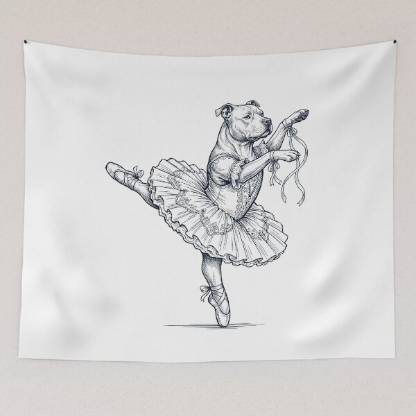 Item preview, Vintage American Pit Bull Terrier Ballet Dancer Ballerina Dog Lover designed and sold by dian-rody-crest.