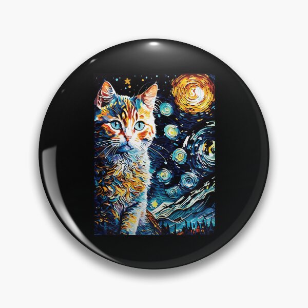 Item preview, Cute cat Painting Art Starry Night Kitty Kitten Van Gogh  designed and sold by Littermin.