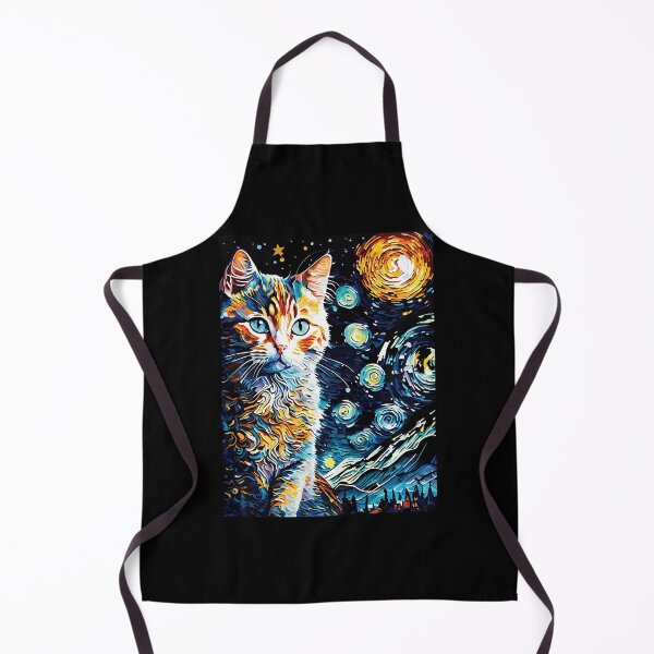 Item preview, Cute cat Painting Art Starry Night Kitty Kitten Van Gogh designed and sold by Littermin.