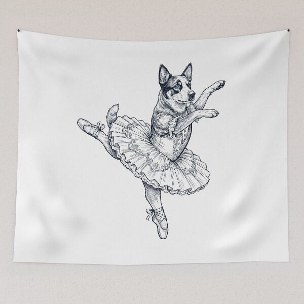 Item preview, Vintage Australian Cattle Dog Ballet Dancer Ballerina Dog Lover designed and sold by dian-rody-crest.