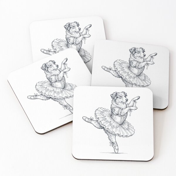 Item preview, Vintage Australian Shepherd Ballet Dancer Ballerina Dog Lover designed and sold by dian-rody-crest.